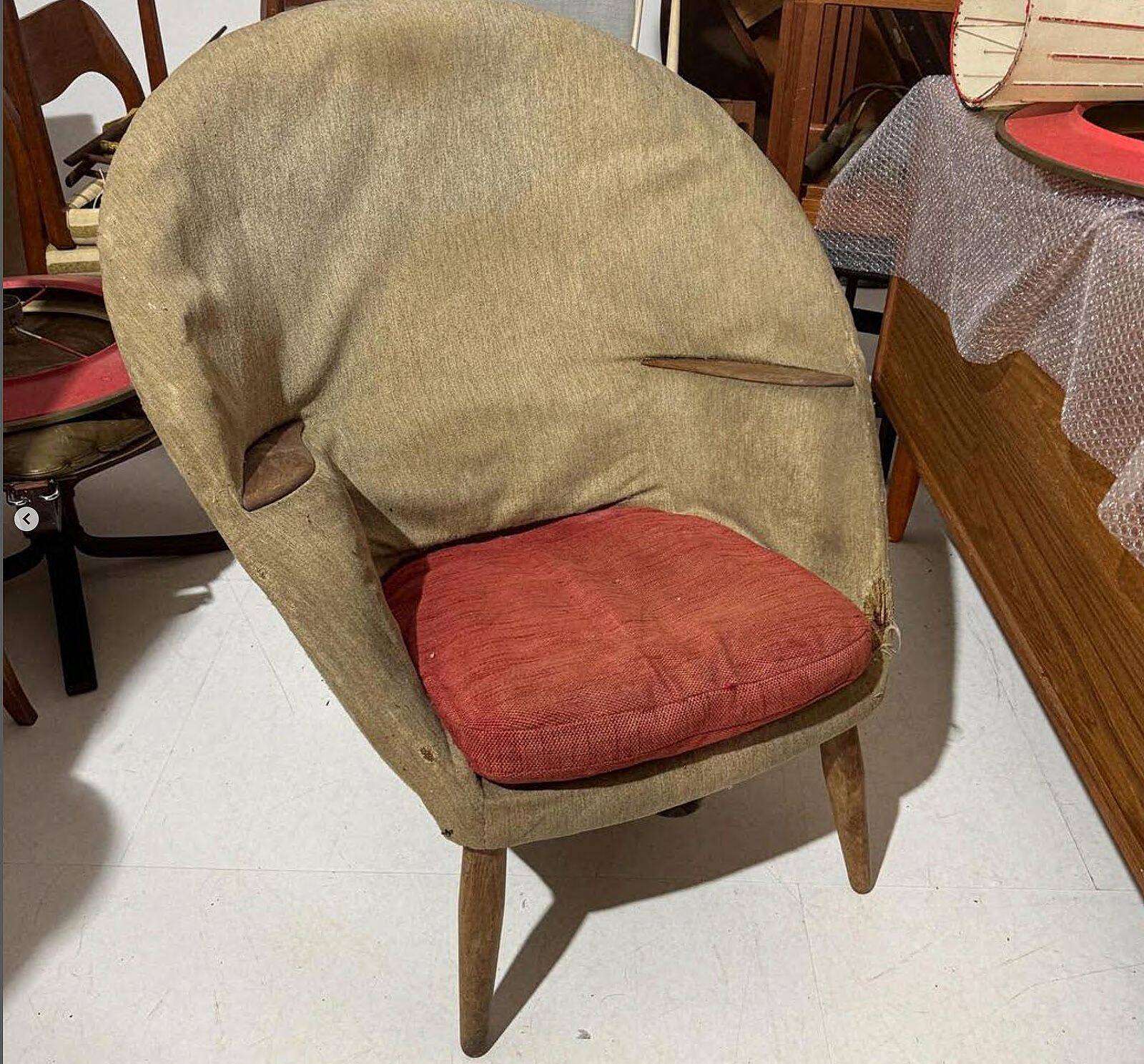 Early ODA Lounge Chair by Arnold Madsen 1950s / New Upholstered