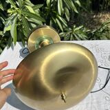 70s Grande Lampe Champignon Vintage - Verre &Métal Doré