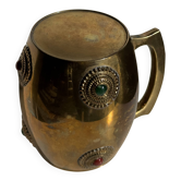 Mug en métal doré indien incrusté de pierres H11 D7