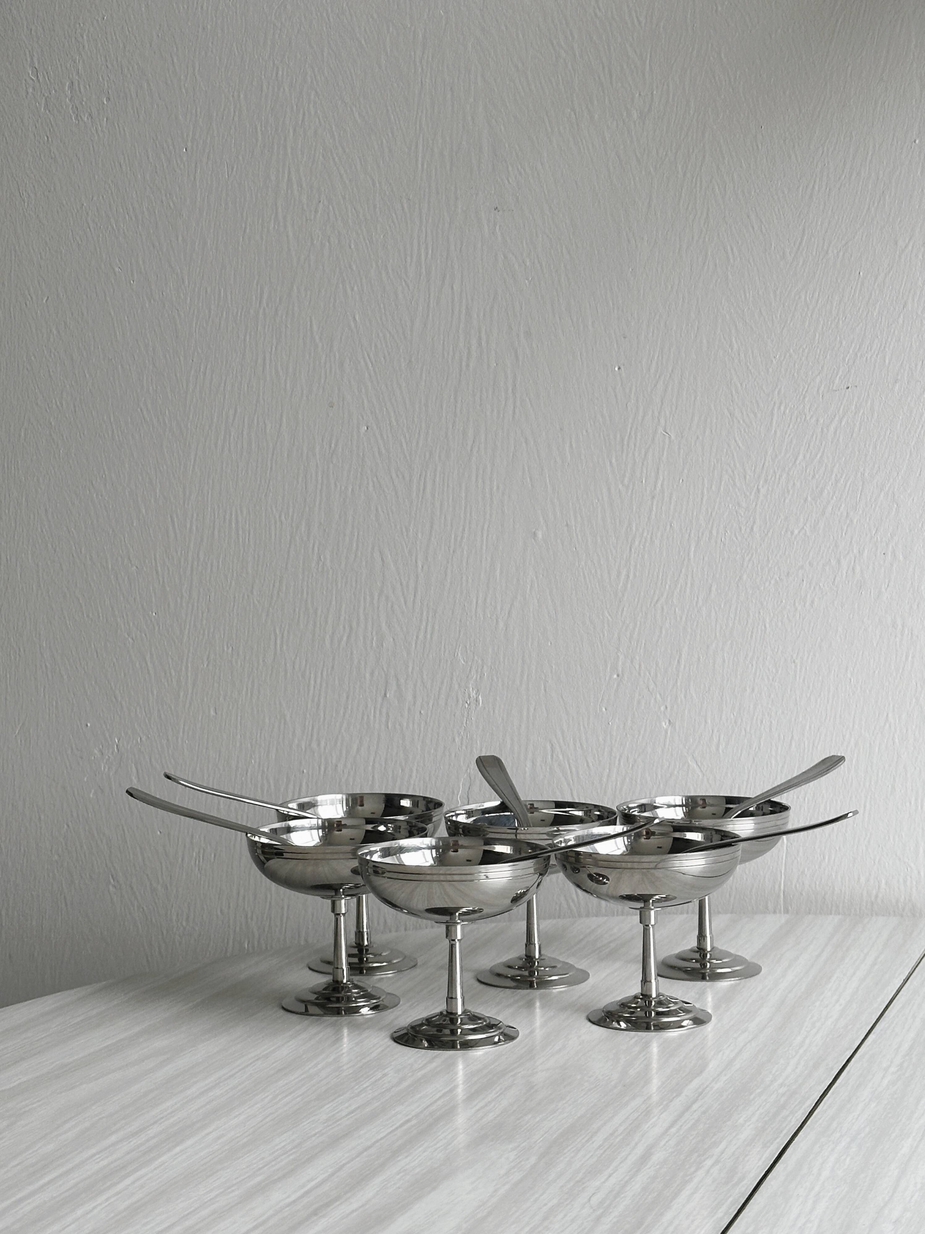 6 Letang Remy stainless steel footed cups