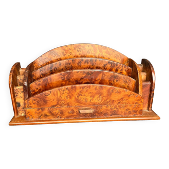 Porte courrier en loupe de noyer