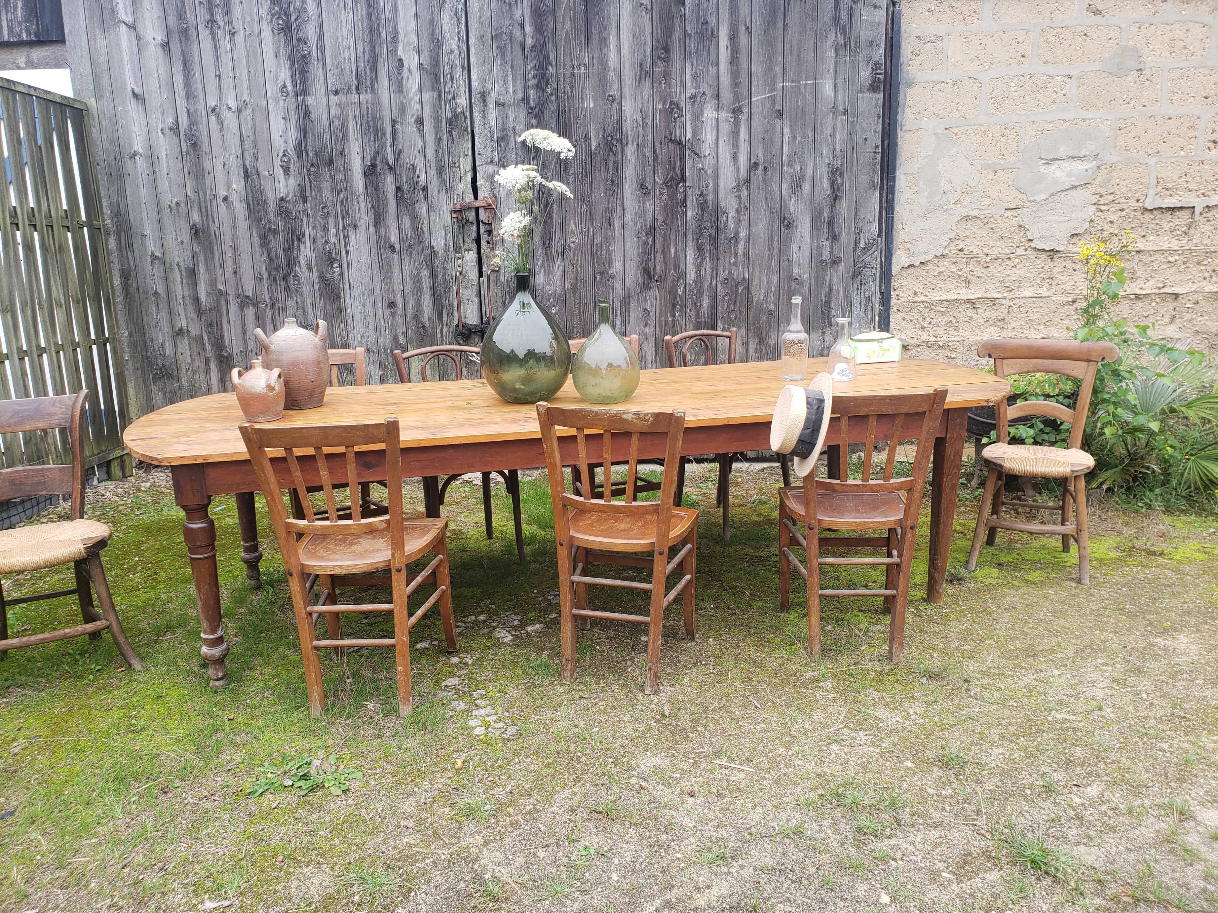 Old farm table in pine 3 meters