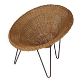 Rattan basket armchair, 1970s