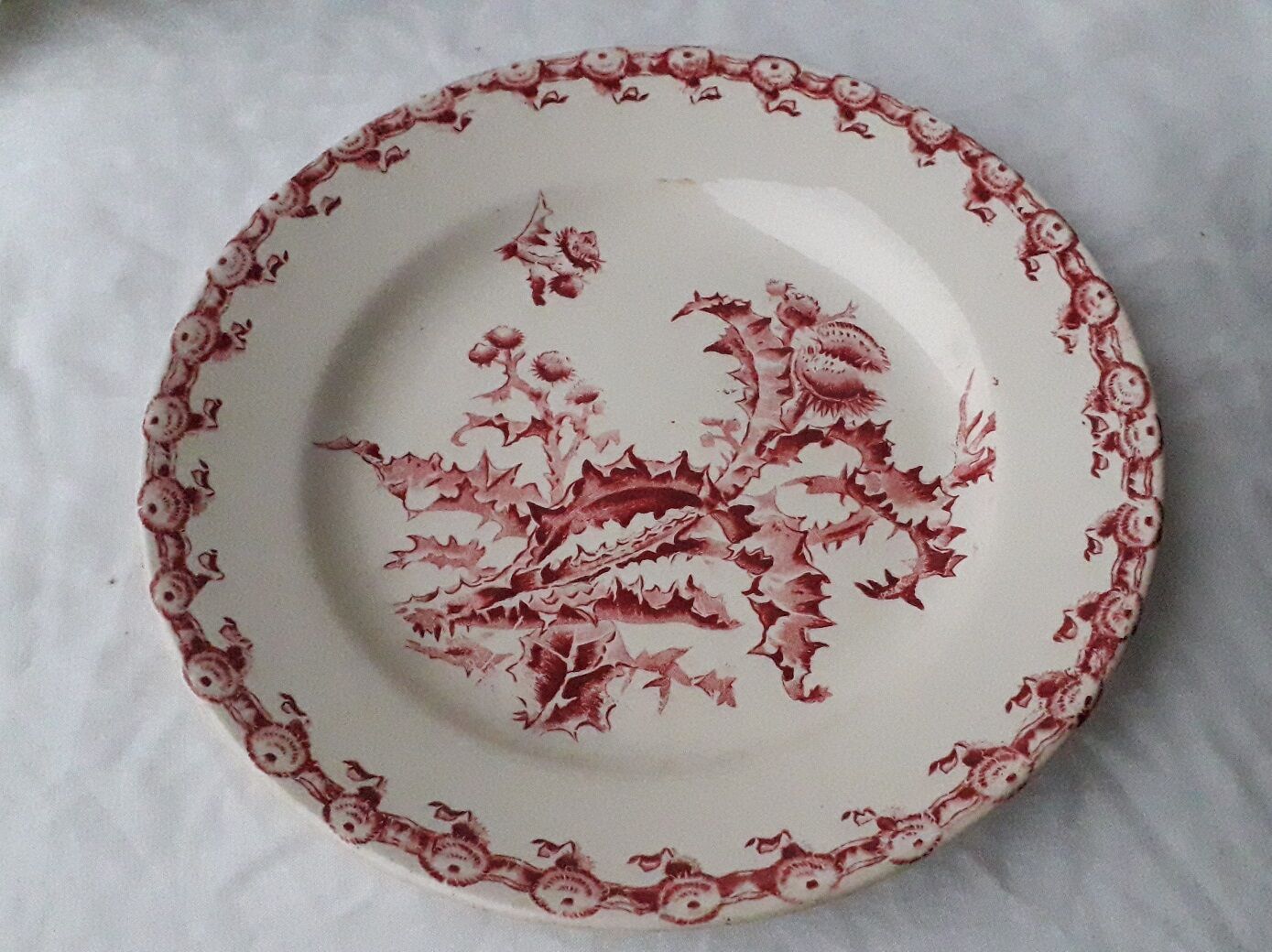 Plate Gien pink thistle