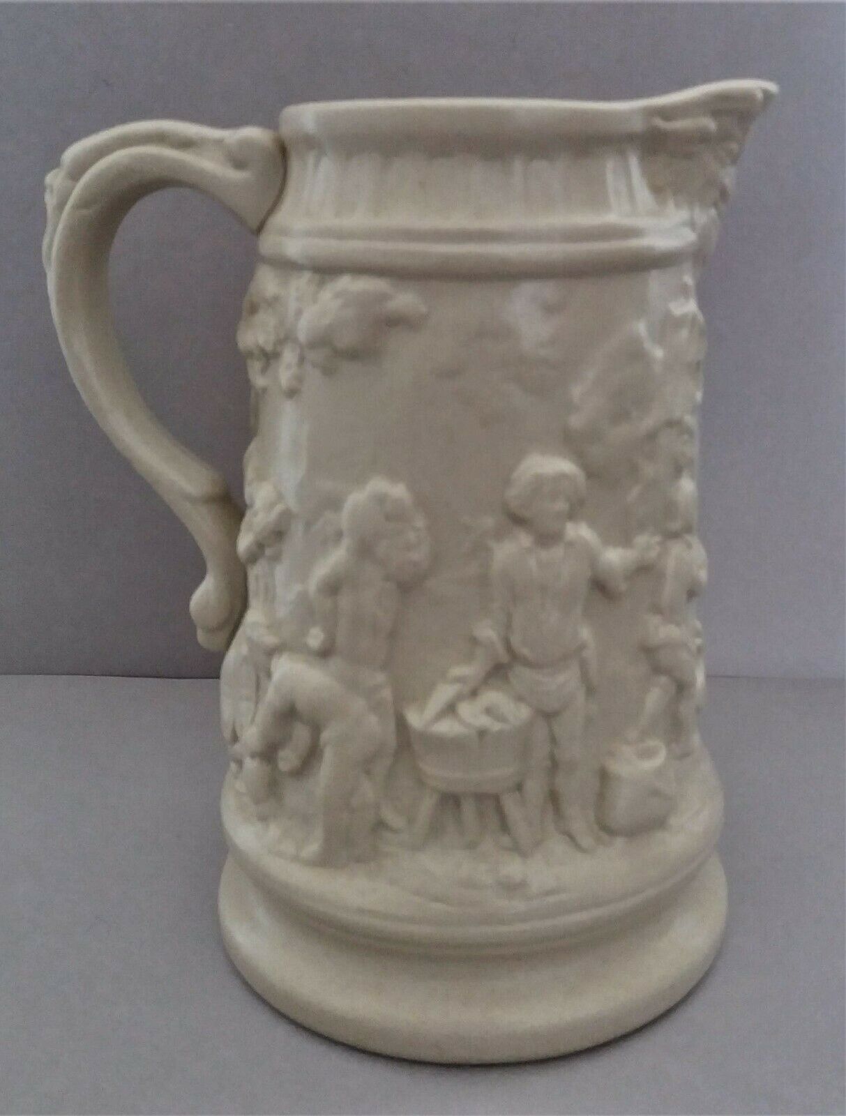 19th England sandstone pitcher tavern scene