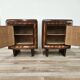 Tuscan Art Decò bedside tables from the 1940s in walnut burl