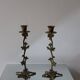 set of 2 brass candle holders