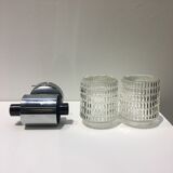 Wall lamp double lights chrome and glass 70s