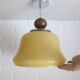 Vintage beige glass pendant lamp / semi flush mount / hanging light