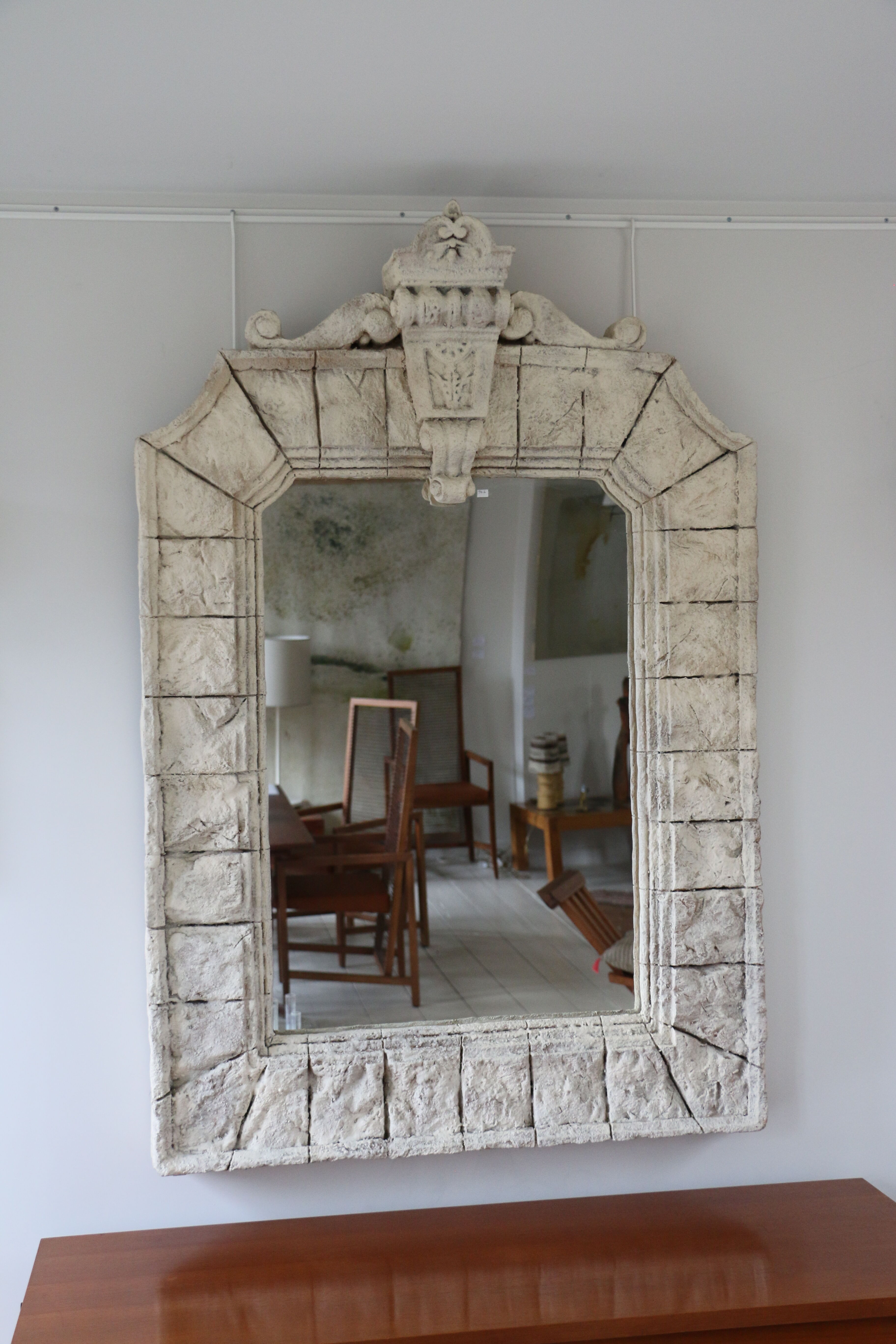 An antique decorative mirror. France 1950s.