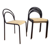 Vintage tubular papercord dining chairs