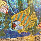 Grande fresque murale vintage mosaïque 1950