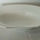 Plat a barbe barbier en faience blanche bordeaux veillard 19 eme