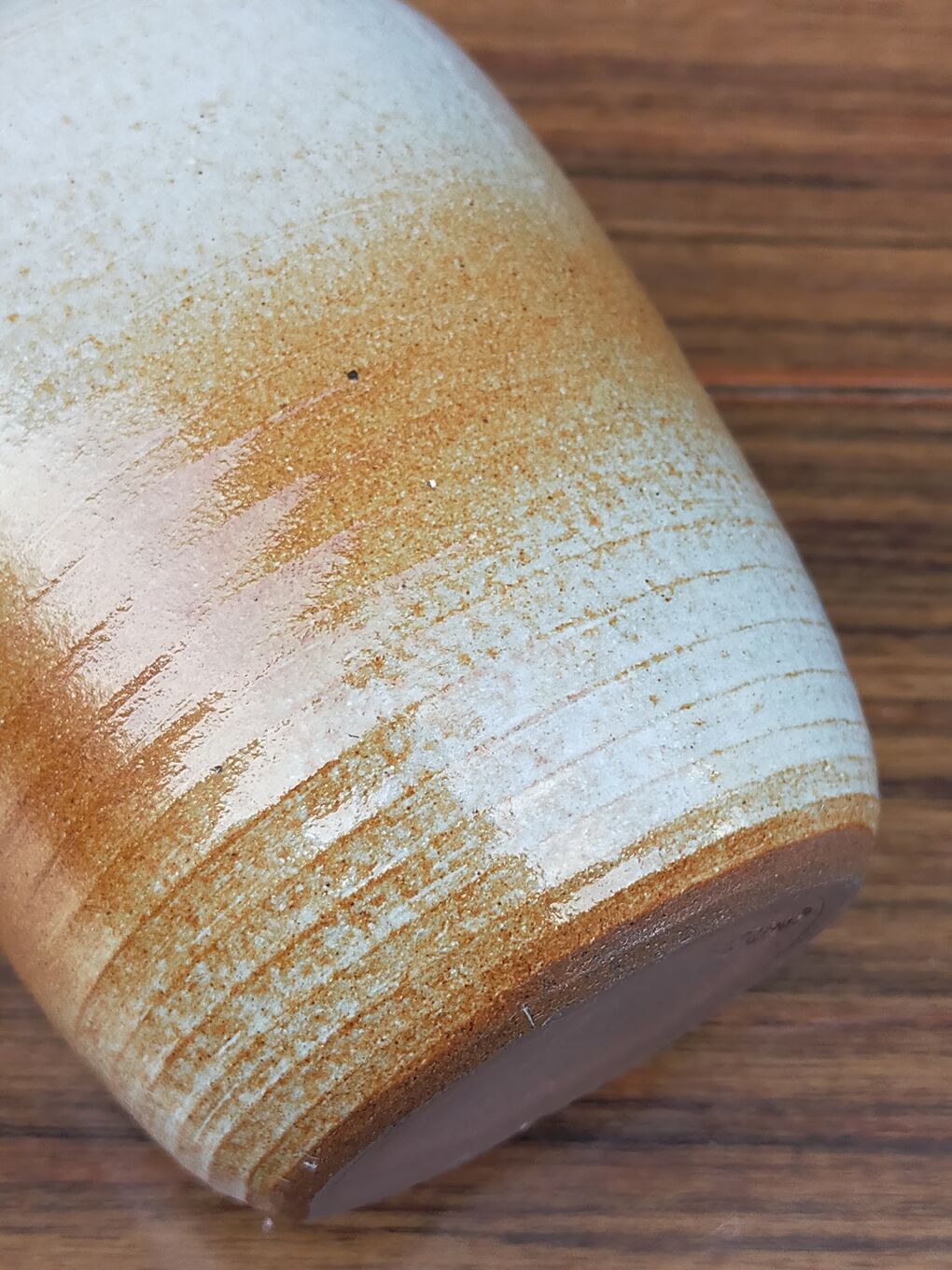 Light stoneware potter's bottle with vintage spout