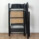 4 chaises pliantes bois et rotin