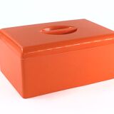 Vintage 70s box in orange plastic