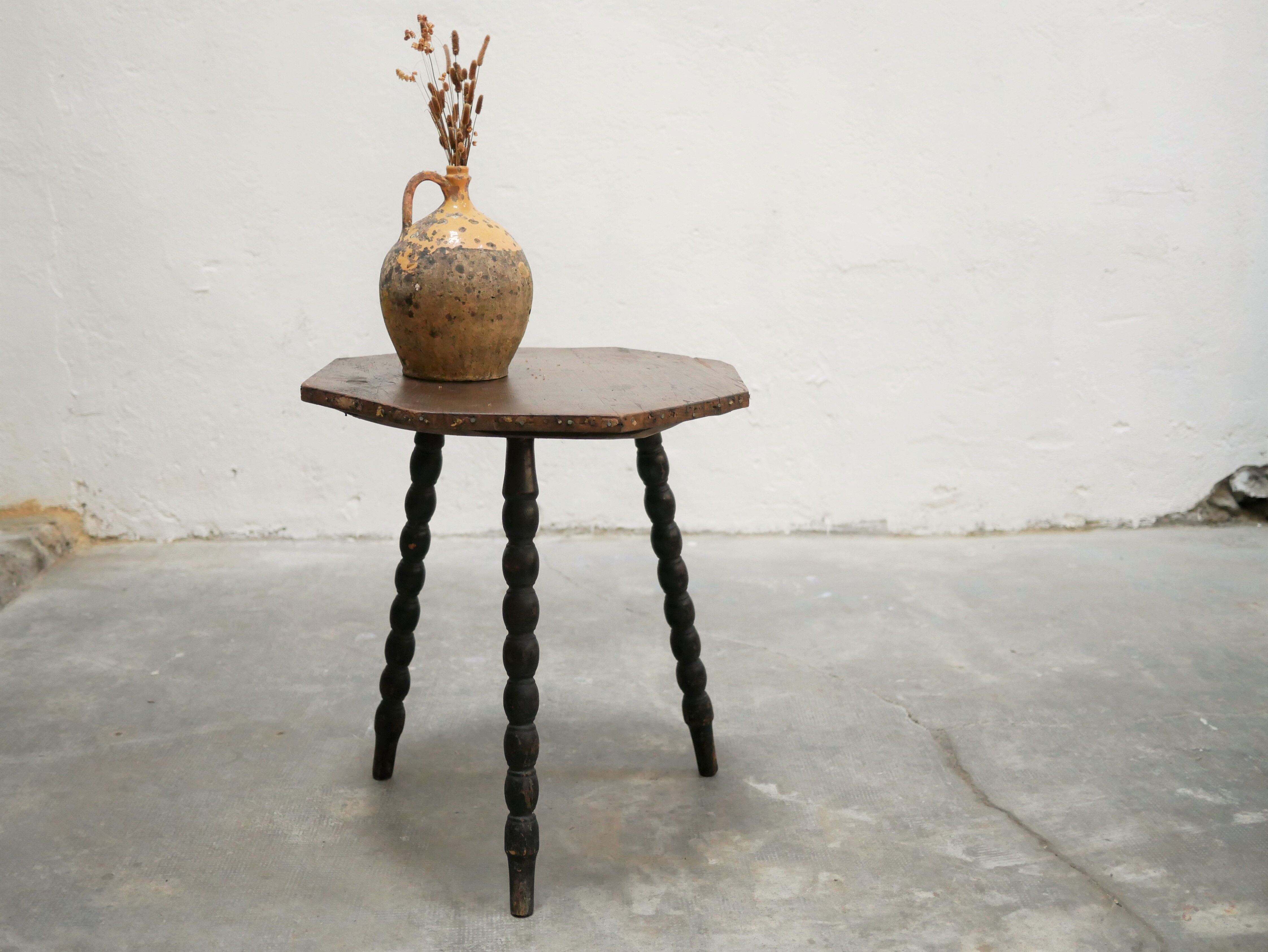 Vintage tripod side table