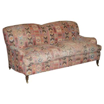 Three-seater Kilim vintage sofa by George Smith