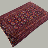 Antique turkmen tekke rug, 144x97 cm turkoman bokhara red black beige