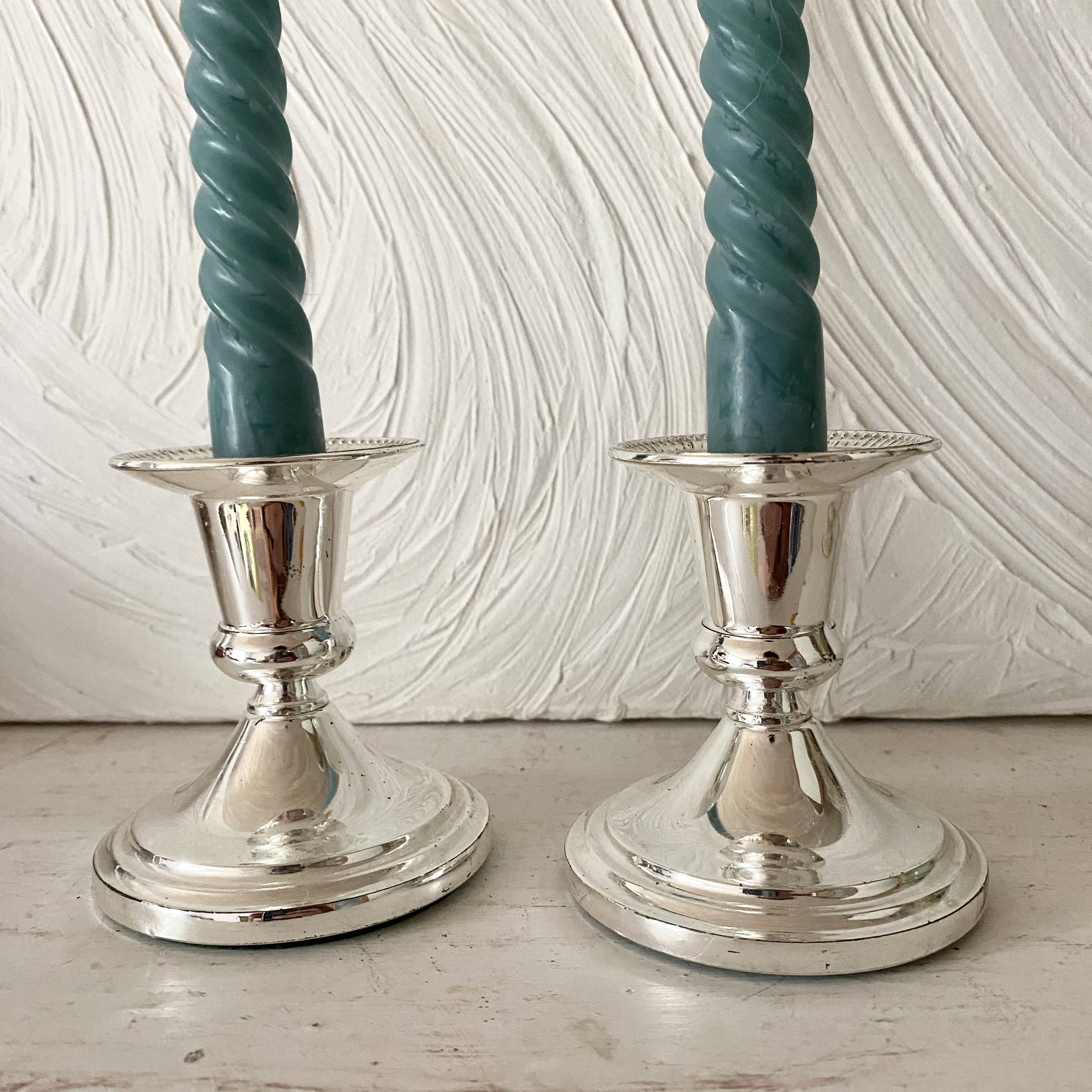 Silver candle holders