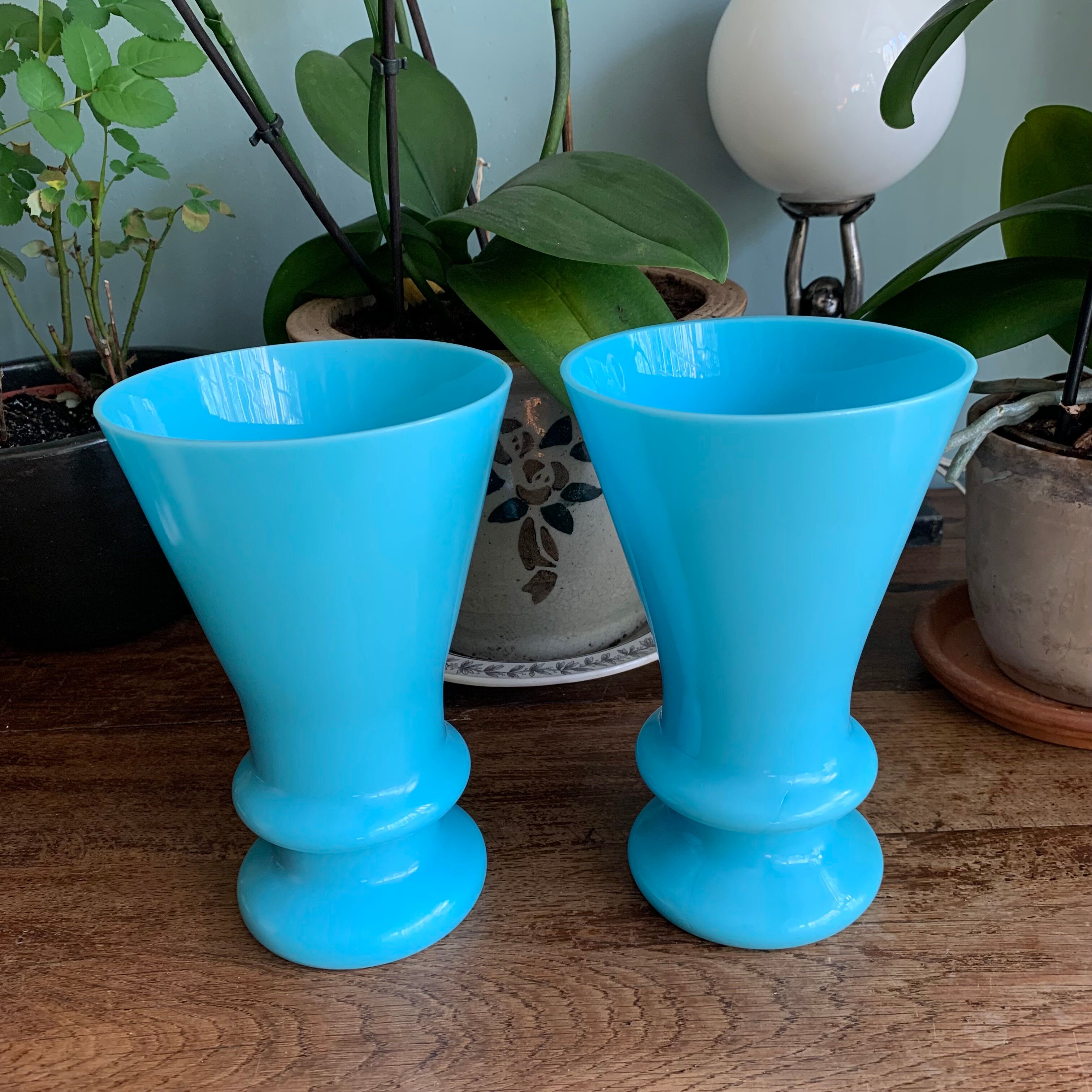 Pair of opaline vases