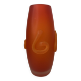 Vase en verre orange