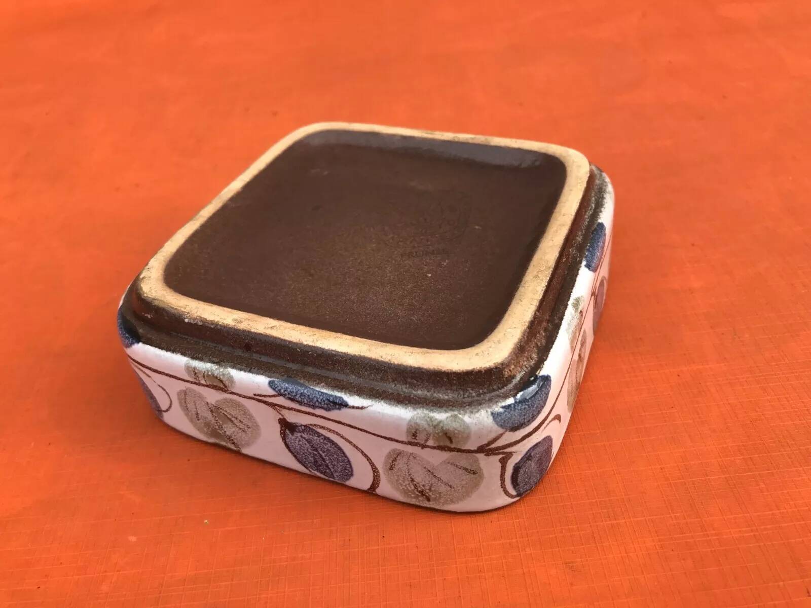Niderviller Earthenware Dish Manufacture France "Plums" Collection