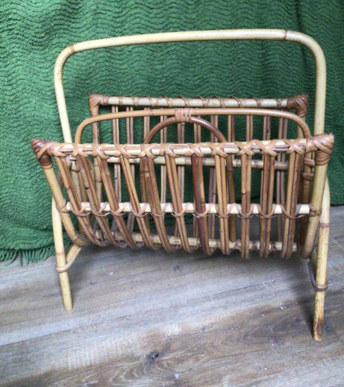 Rattan magazine rack