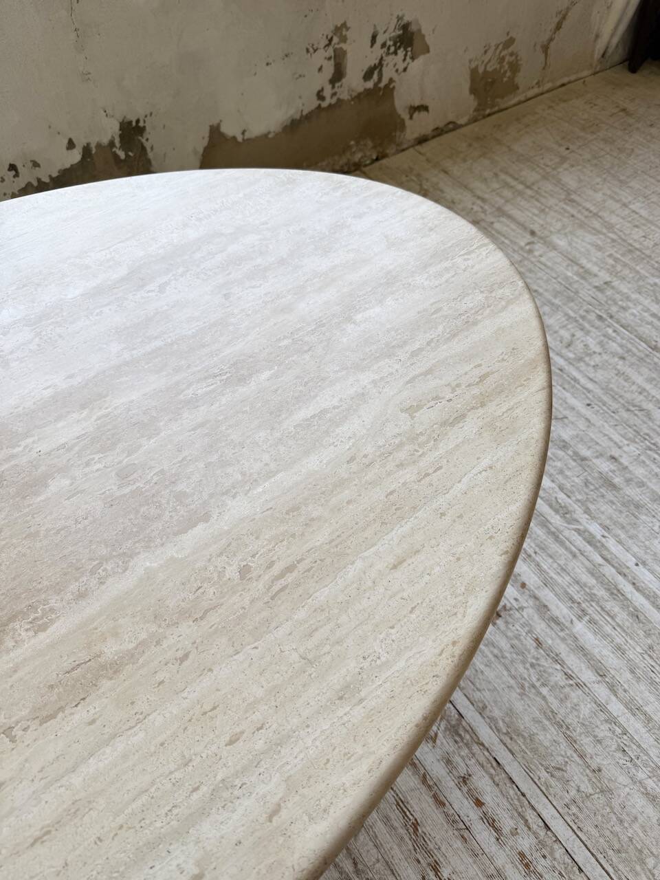 Travertine dining table 1970 Italy Tobia Scarpa