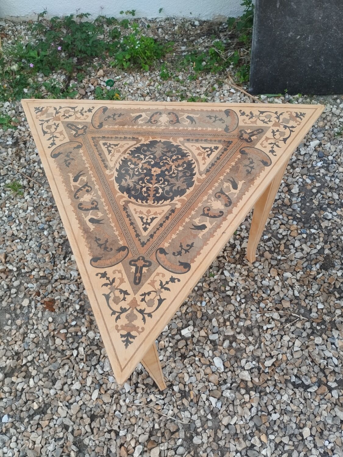 Pair of antique marquetry bedside tables
