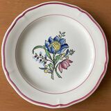 6 assiettes plates anciennes en faïence de gien