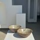 Duo of ceramic bowls interior glazed exterior matt raw earth