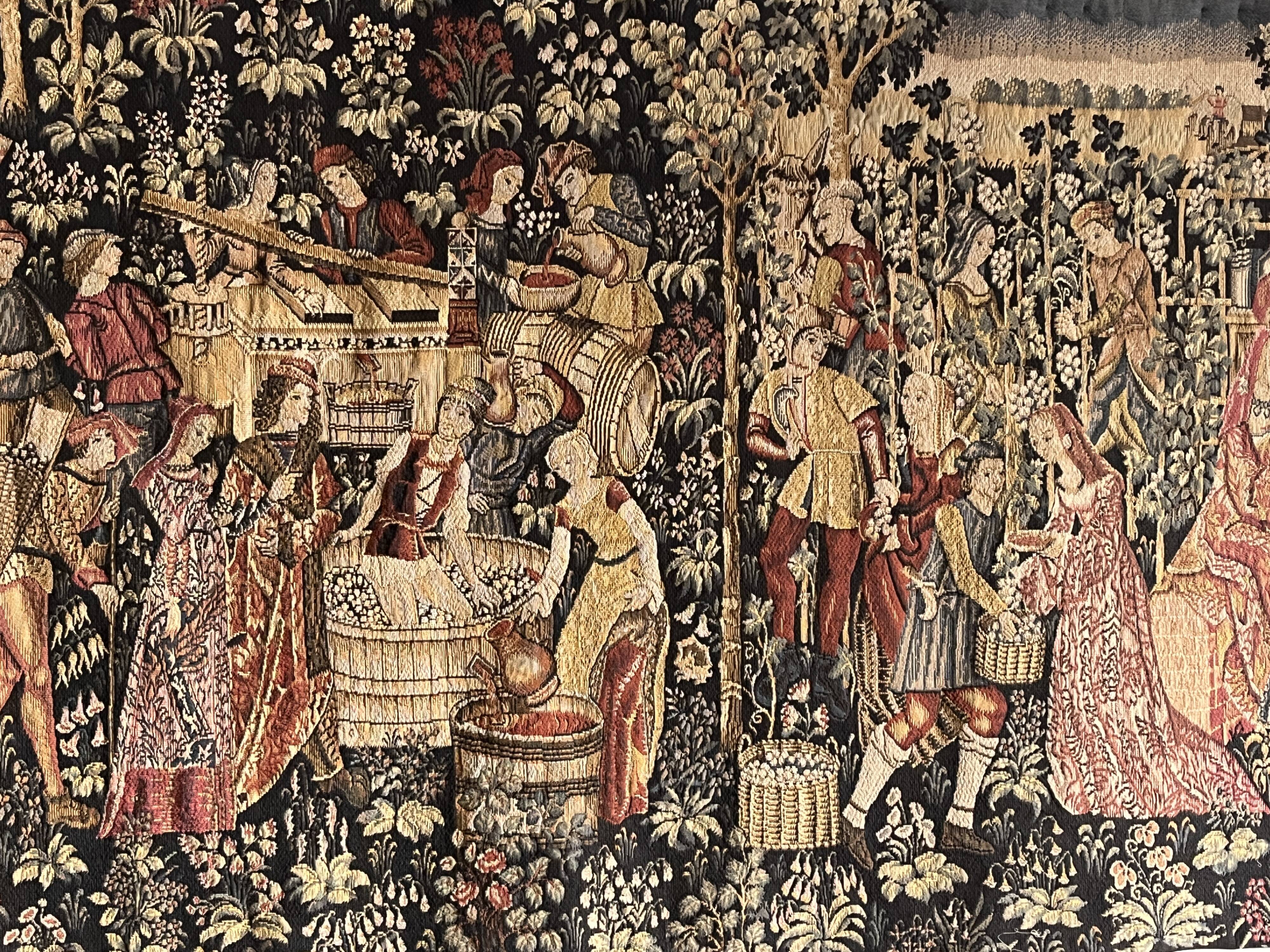 Halluin tapestry, important medieval scene, 20th century certificate