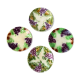 Set of 4 plates in slurry XIXth model Grapes
