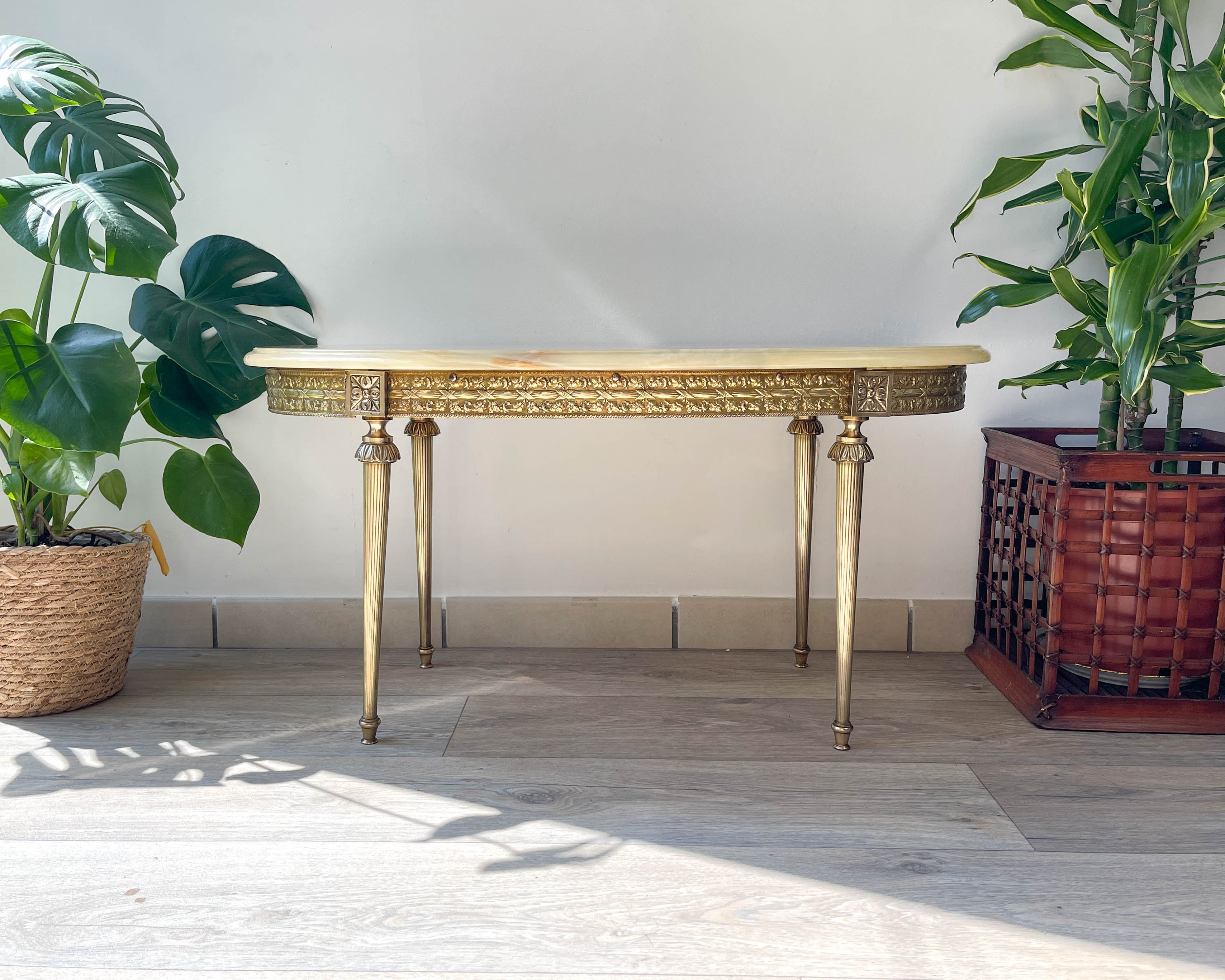 Marble and bronze coffee table Neoclassical style