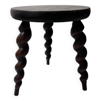 Tabouret tripode torsadé