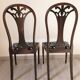 Pair of English Sheraton chairs in mahogany early twentieth century