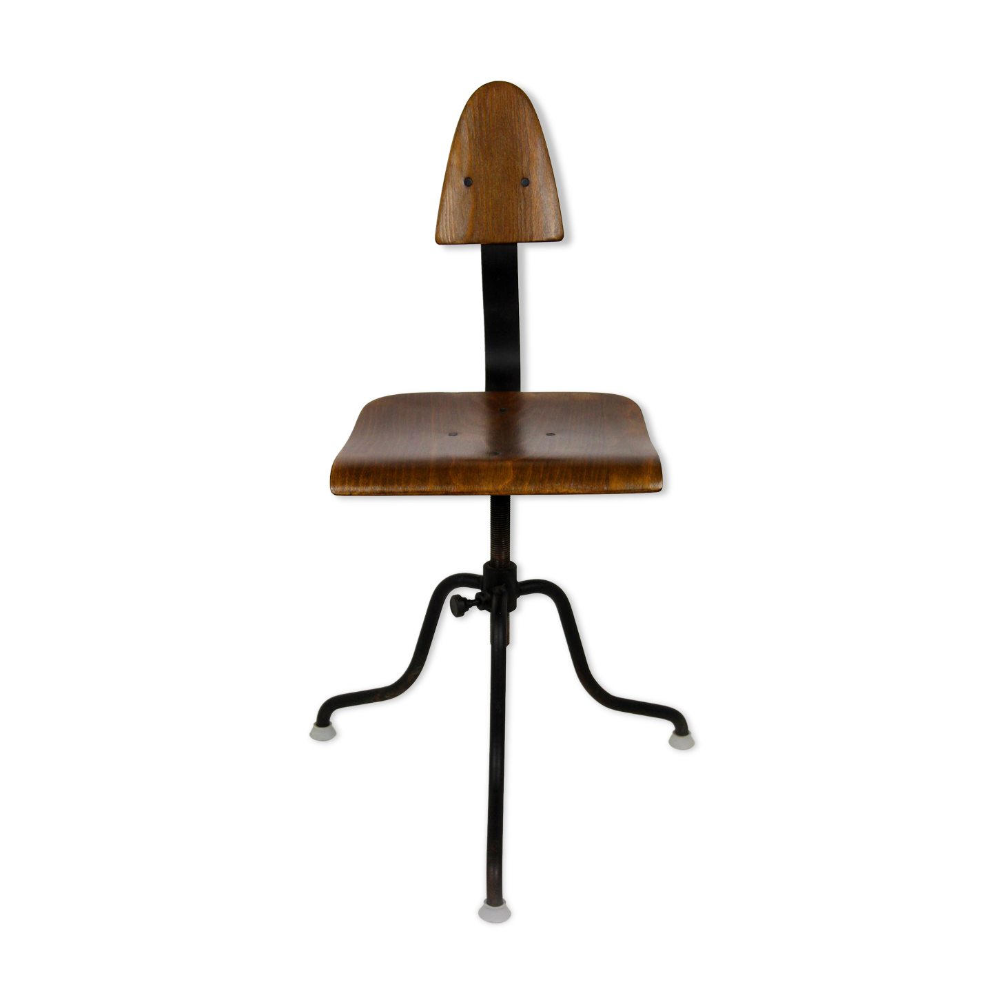 Industrial steel and wood swivel chair from Tomáš Baťa, 1940s