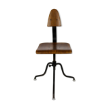 Industrial steel and wood swivel chair from Tomáš Baťa, 1940s