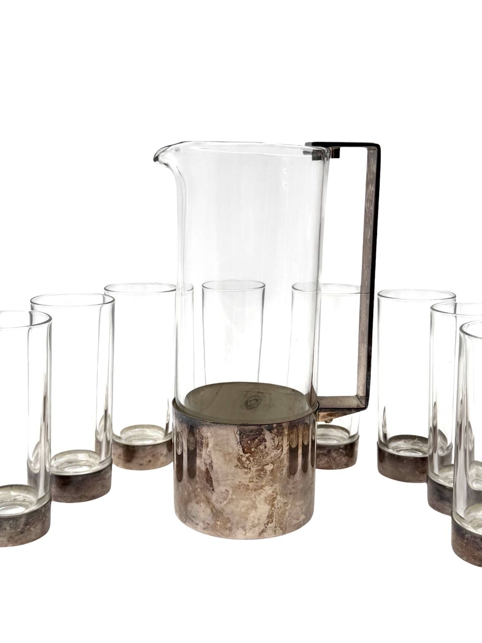 Hollywood Regency silverplate cocktail set, Italy 1970s