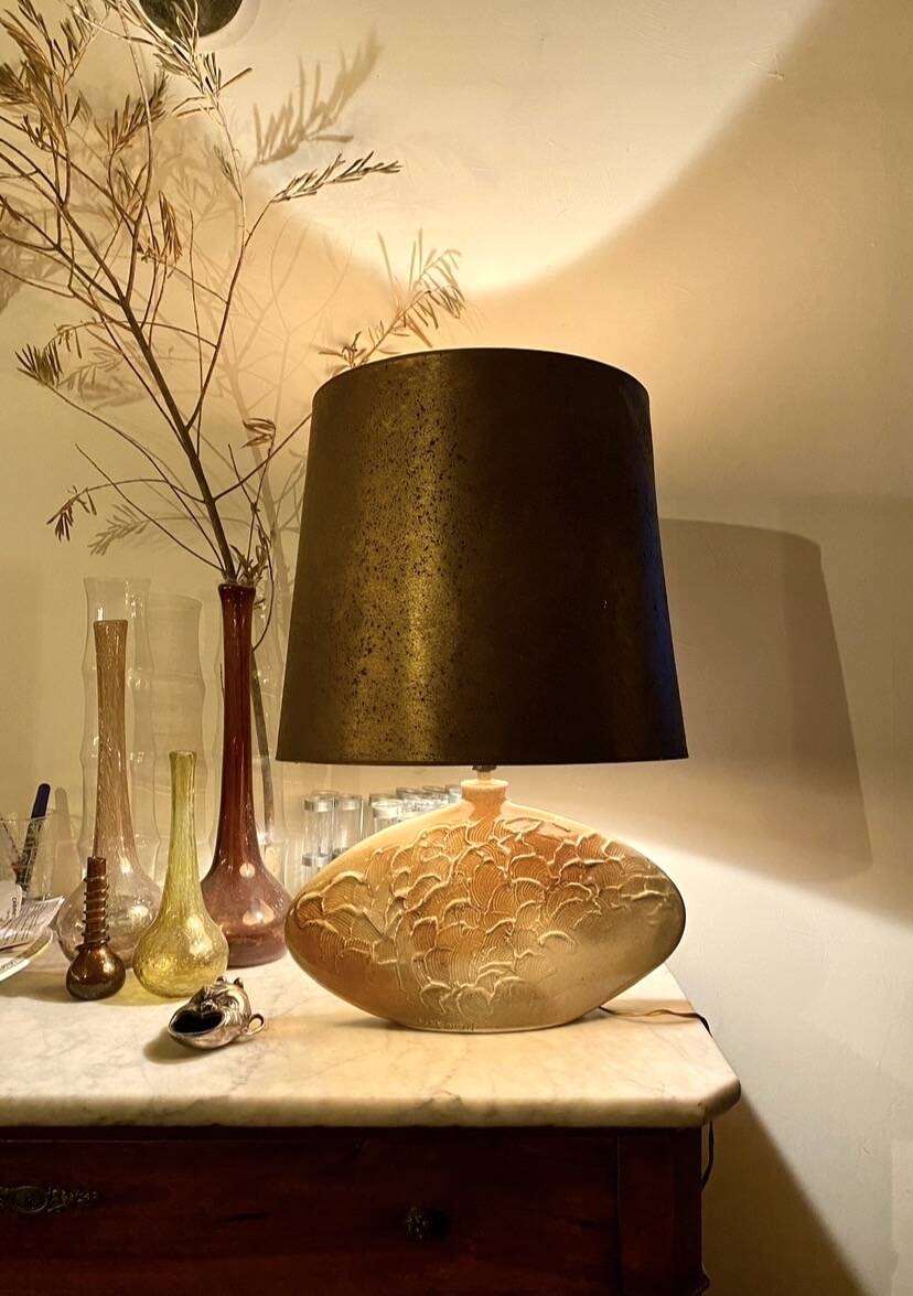 Ceramic lamp base, Vallauris 1970s