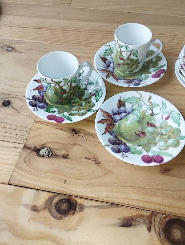 Coffee service for 8 people in limoges porcelain lazeyras – brand new condition