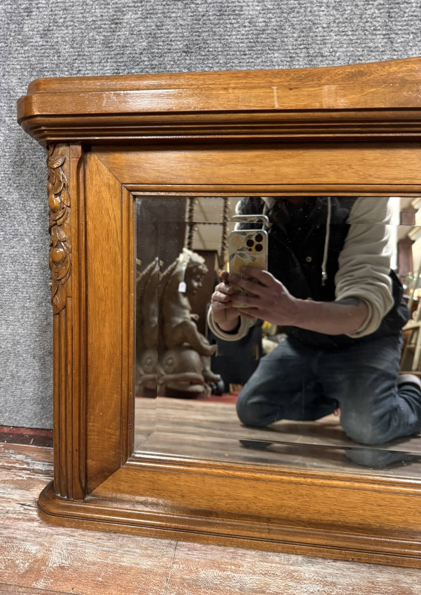 Art deco period walnut mirror circa 1930
