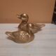 Set of two brass ducks