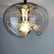 Peill & Putzler Futura suspension in ribbed glass and chrome 1970