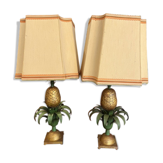 Pair of pineapple lamps