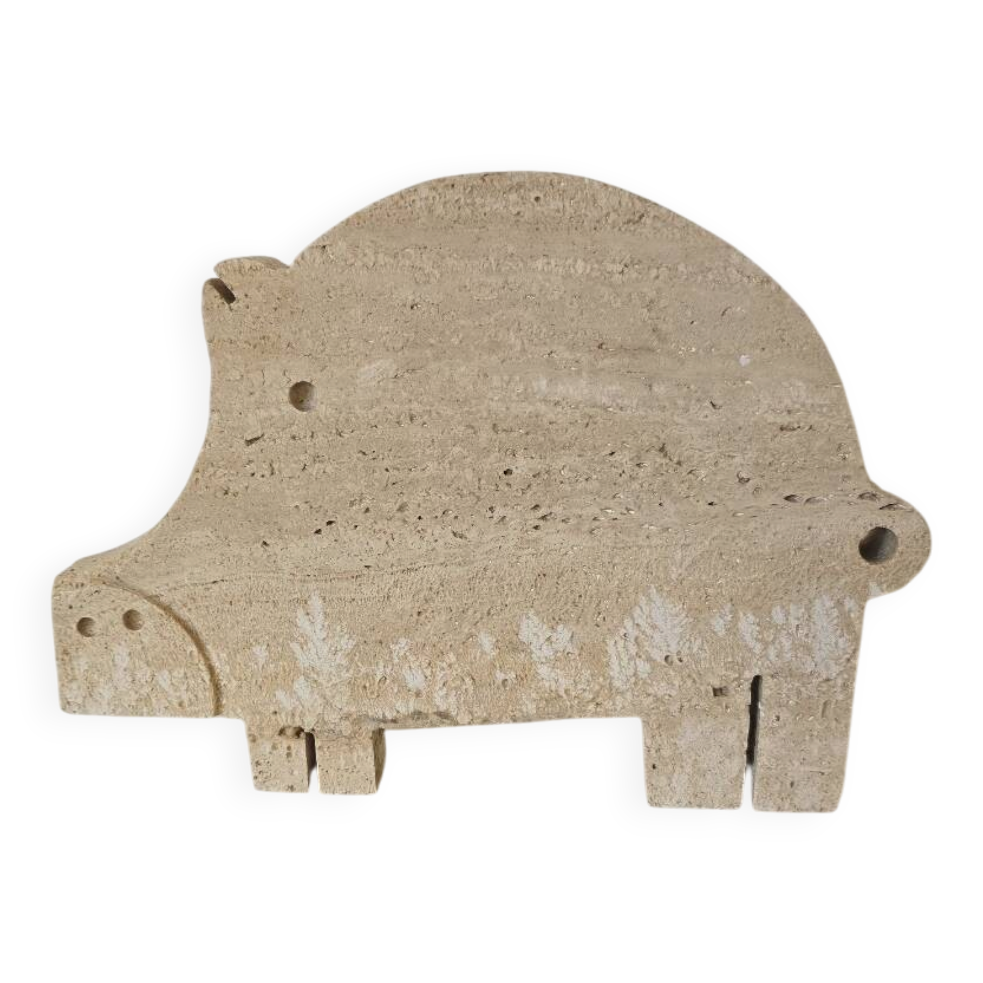 Fratelli mannelli travertine sculpture pig cochon rare 26 cm / 20 cm