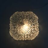 Square ceiling light in chiseled glass