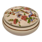Bonbonnière Porcelain Cerame Mehun Pillivuyt decoration Floral and Peacock