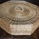 Vintage Octagonal Wicker Basket with Lid